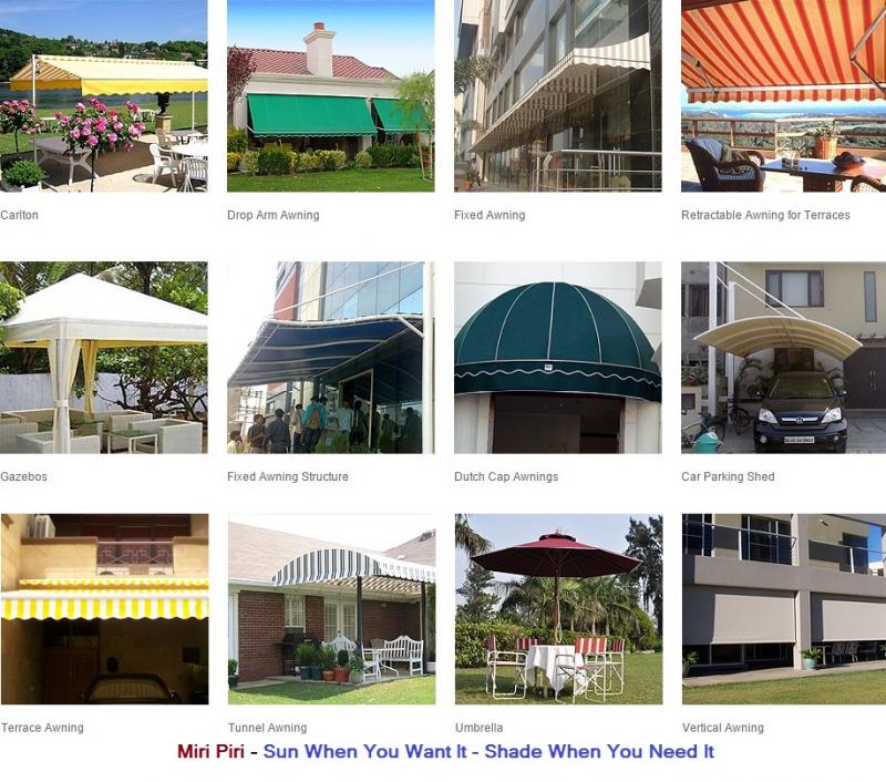 Terrace Awnings, Bullnose Awnings, Window Awnings, Drop Arm Awnings, Awning